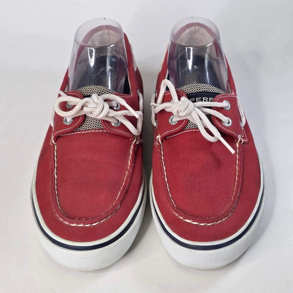 Sperry Top-Sider Bahama Boat Shoes Men's 9 M Red Canvas Low Top Sneakers 0726828 - Picture 9 of 12